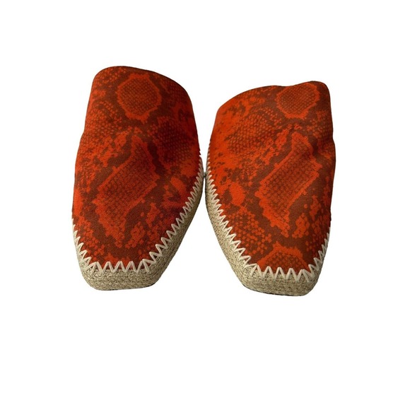 27 EDIT Naturalizer Candice Snake Print Orange Python Slip On Mules Size 9 - Picture 2 of 8
